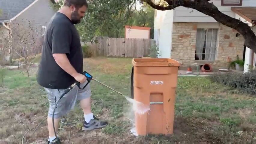 Pressure Washing before and after, by Justin: before