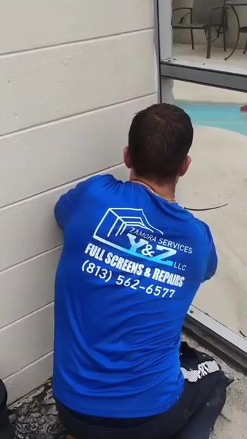 Damaged Screen Replacedin One Visit, Handyman in Hillsborough, FL, by Yasiel