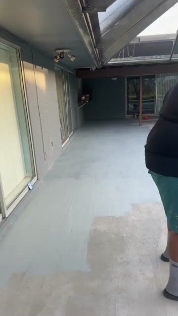 Floor Painting work filmed by a local